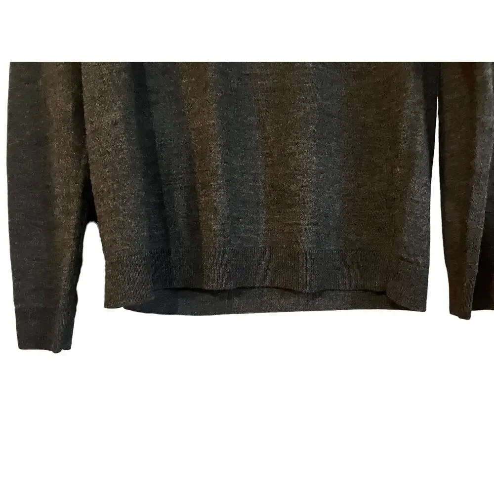 Apt. 9 Men's Dark Char Heather Slim Fit Merino Wool Blend V-Neck Sweater S NWT